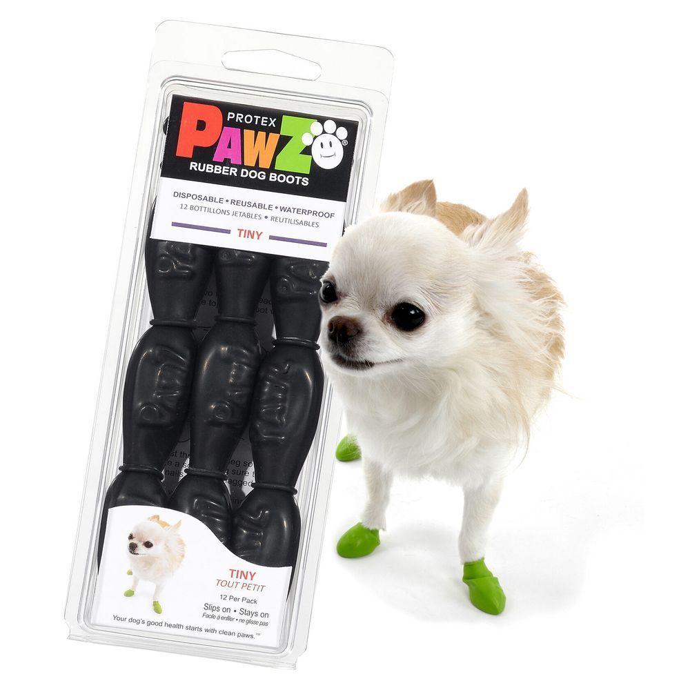 Гумове взуття-шкарпетки для собак PawZ Чорний 4шт Tiny (1.5-2.5см)