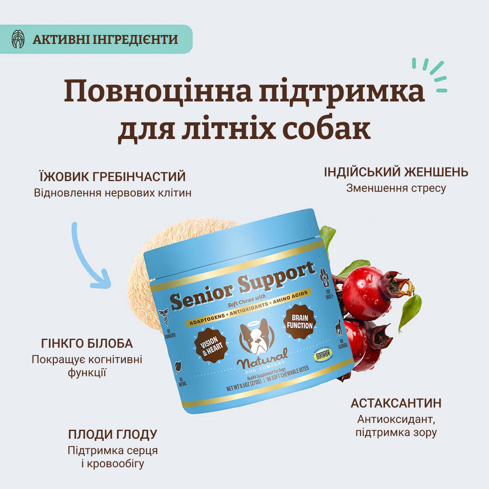 Витамины для пожилых собак Natural Dog Company Senior Support, 90 шт.