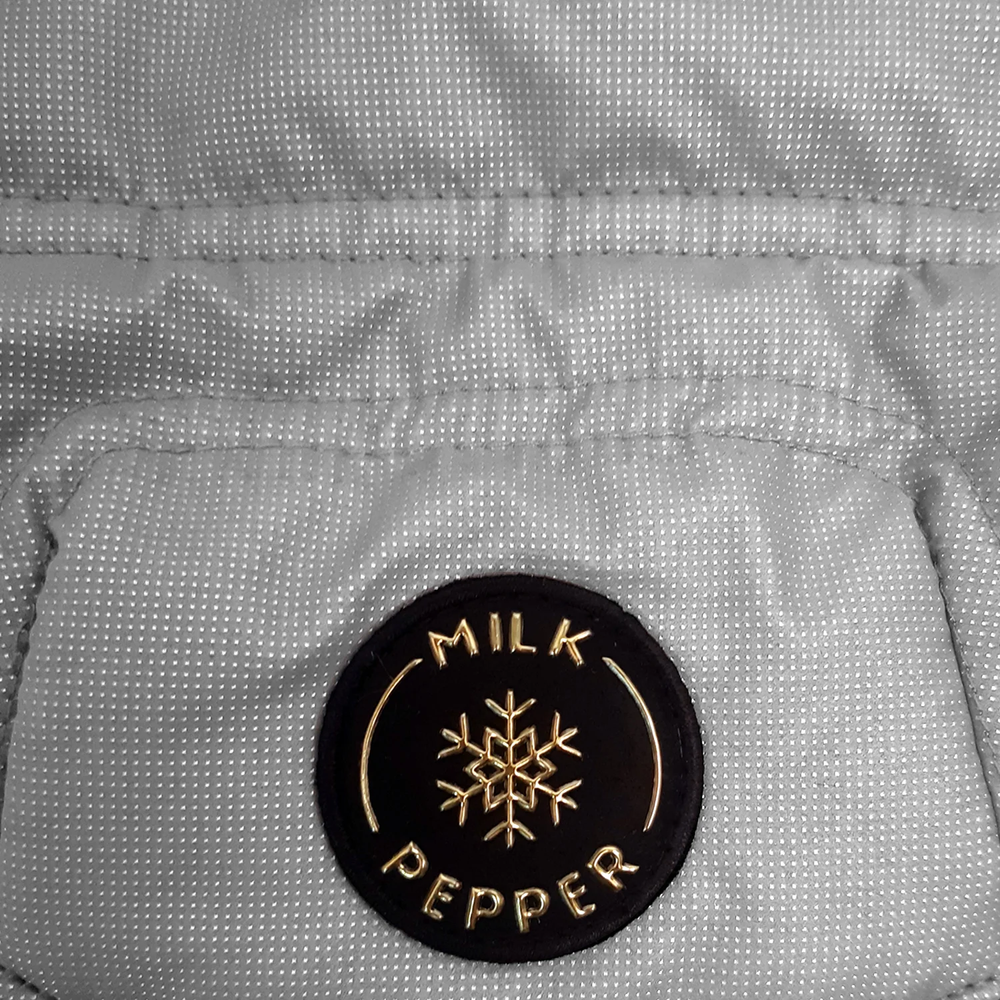 Пуховик зимний для собак с капишоном Milk&Pepper Soren Grey серый, Размер 41