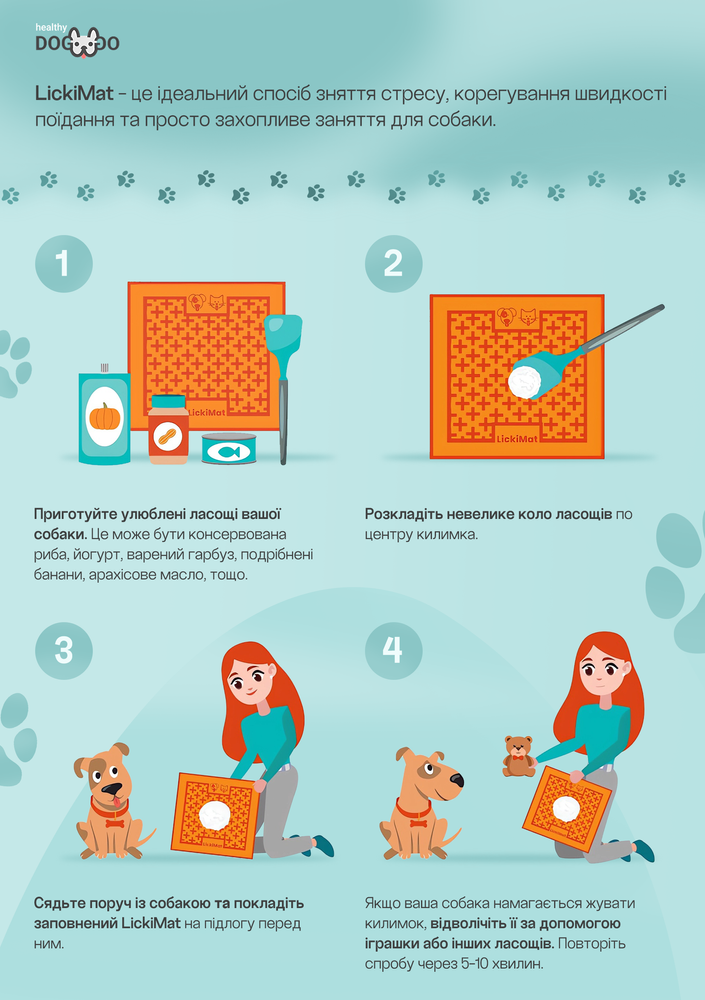 Коврик антистресс для вылизывания для собак LickiMat Playdate Orange, мягкая основа