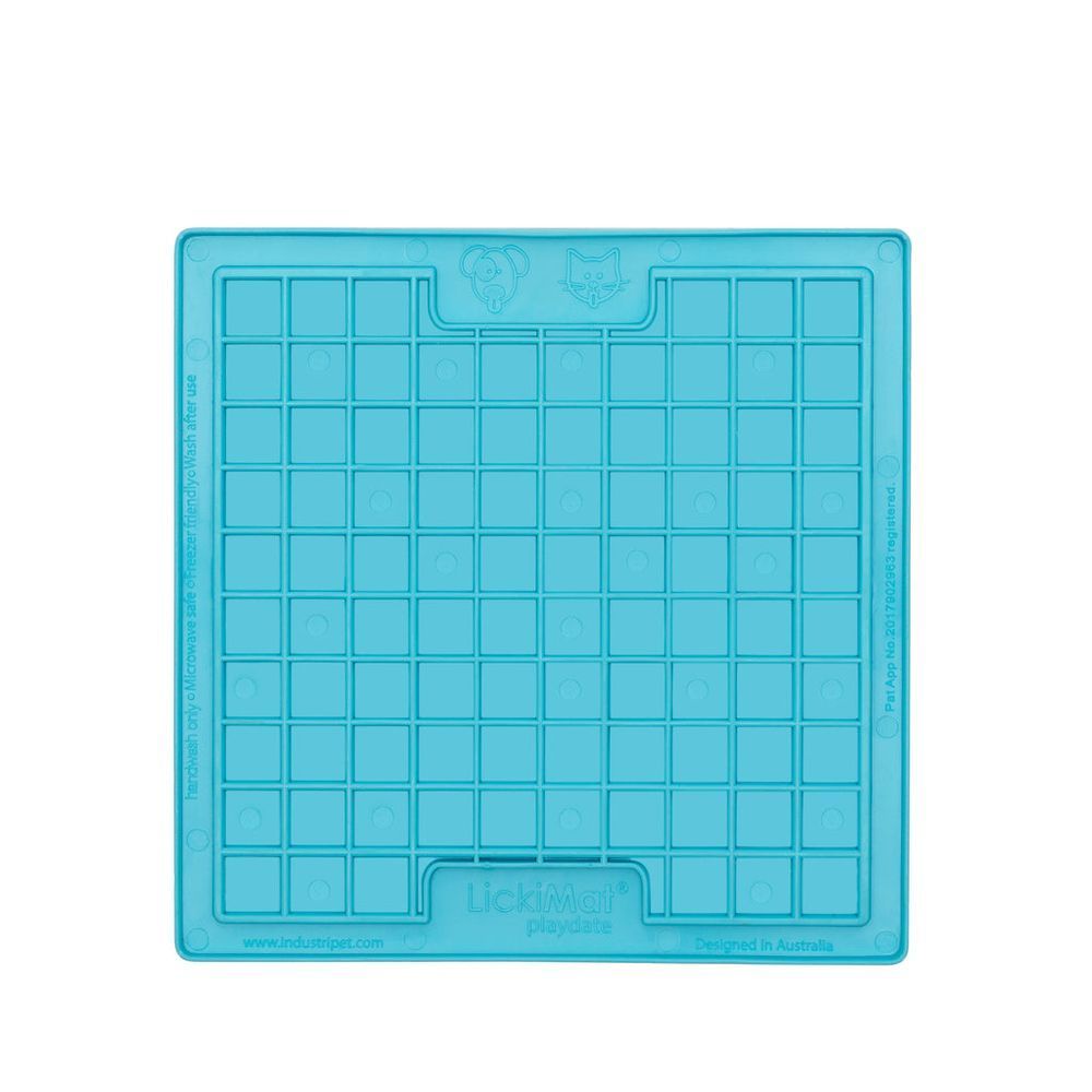 Коврик антистресс для вылизывания для собак LickiMat Playdate Turquoise, мягкая основа
