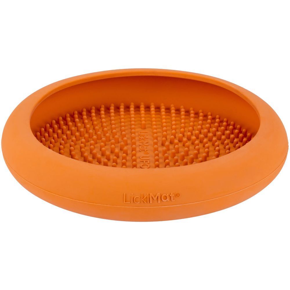 Мисочка антистрес для вилизування для собак LickiMat UFO Orange, на присосках