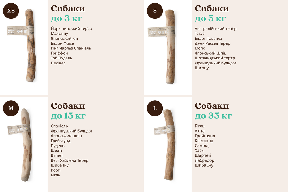 Палиця для жування з оливкового дерева для собак HealthyDoggo Olive Wood розмір S (до 5кг)