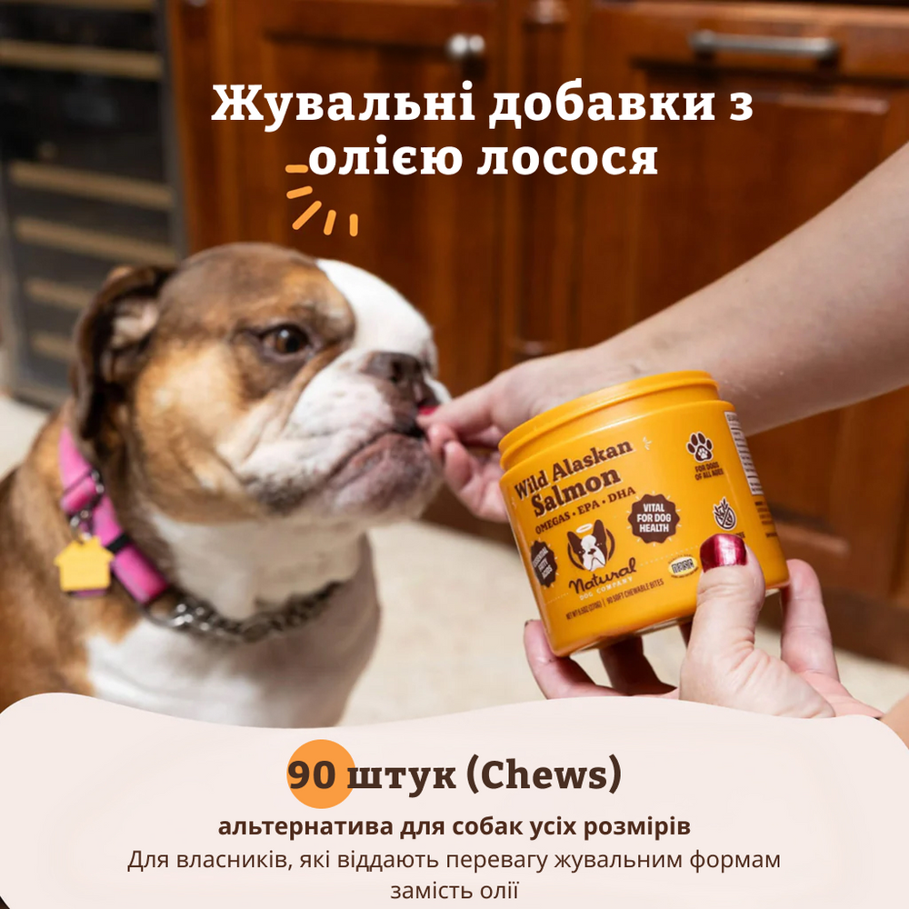 Жевательные лакомства с маслом дикого лосося из Аляски Natural Dog Company Wild Alaskan Salmon Chews