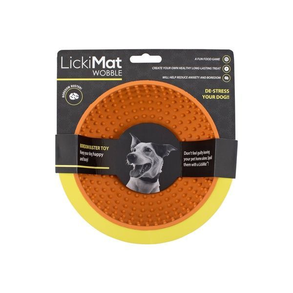 Мисочка антистрес для вилизування для собак LickiMat Wobble Orange, гойдається