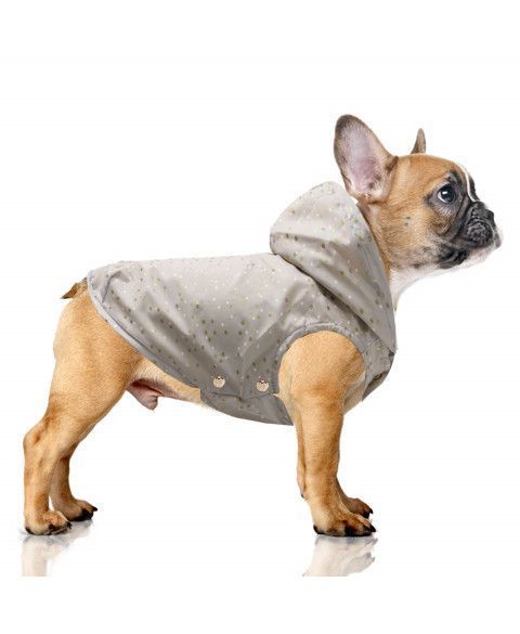 Дождевик для бульдога с капюшоном Milk&Pepper Jeanne Raincoat серый, Размер 35L