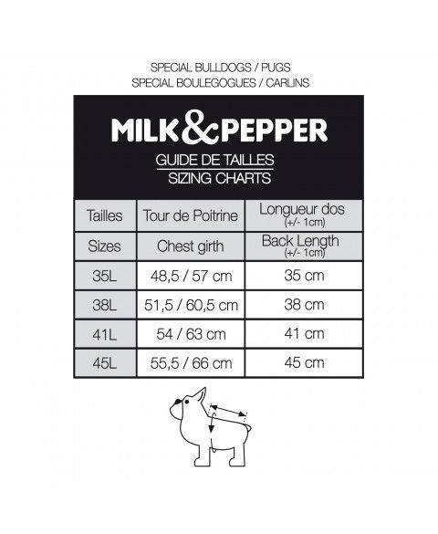 Дождевик для бульдога с капюшоном Milk&Pepper Jeanne Raincoat серый, Размер 35L